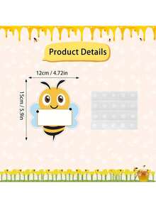 50pcs Cute Bee Paper Labels With Durable Adhesive Backing, Suitable For Classroom Bulletin Boards, Storage Lockers And Desk Name Stickers Decoration - View 3
