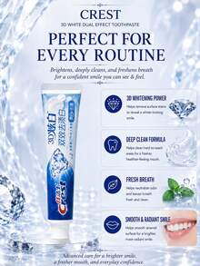 CREST Gleam White Dual Action Toothpaste Sample 170g, 3pcs Lime Fresh Scent, Stain Removal & Whitening, Deep Cleaning, Long-Lasting Freshness, Daily Oral Care - 3D炫白雙效去漬白牙膏** - 查看 8