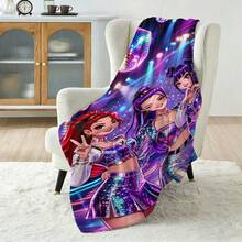 K-Pop Girl Group Disco Party Flannel Blanket, Soft And Comfortable, Sofa / Camping / All Season Use Throw Blanket - Multicolor - View 3