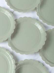 9 Inch Green Hollow Lace Paper Plates Disposable Paper Party Plates Elegant Flower Shaped Dinner Plates 7 Inch Cream Cake Dessert Plates Baby Shower Wedding Birthday Party Decoration Supplies - Multicolor - View 5