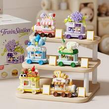 Train Series Micro Particle Building Block Toy Model Assembly Plug-In Cute Cartoon DIY Desktop Decoration Ornament Gift - Multicolor - View 1