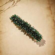 A Handmade, Colorful, Beaded Crystal Hairpin – An Elegant, Everyday Hair Accessory. - Green - View 4