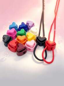 10/50pcs Colorful Buttons, Hanging Buckles, Elastic Adjustment Buckles, Elastic Rope Buckles, Heart-Shaped Buckle Rings, Hanging Rope Buckles, Lock Buckles, Heart-Shaped Spring Buckles, Pig Nose Buckles, Elastic Adjustment Buckles, Closure Buckles, Cute Buckle Rings, Badges, Adjustment Buckles - 10pcs Mixed Pack - View 2