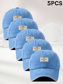 Gorra de béisbol decorada con parche de letra para hombre - Celeste - Ver 6