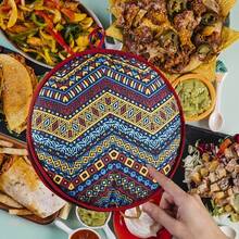 Tortilla Warmer Pouch (Multicolor, 12 Inch), Microwavable Fabric Tortilla Heater Pouch To Keep Tortillas Soft & Warm, Insulated Heat Keeper For Flour & Corn Shells, Ideal For Tacos - Brown - View 3