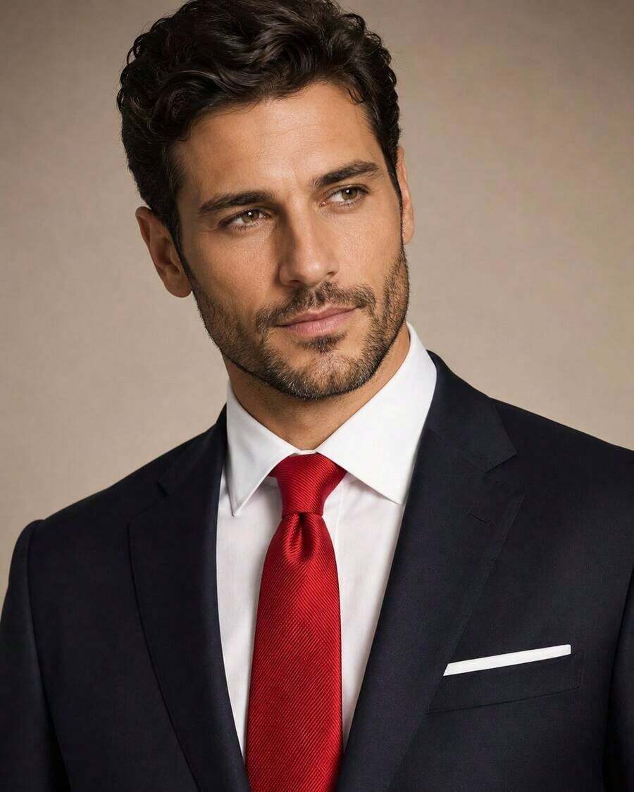 Men's Formal Ties, Versatile For Suits, Suitable For Weddings, Banquets, And Job Interviews. - 紅色 - 查看 1