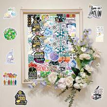 50pcs Science Equipment Test Tube Cell Microbe Cartoon Creative Niche Decorative Mirror Pegboard Stickers - Science-1966 - View 8