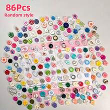 9/26/45/66/86/100Pcs Creamy Color Ins Style Cute Fresh Buttons, Colorful Resin Buttons DIY Handmade Jewelry Decoration Accessories, Sewing Supplies Small Buttons, Asymmetrical Decorative Buttons Mixed Random Styles - Multiple Styles - View 13