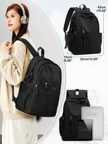 School Backpack Multi-Pocket Fashion Casual Daily Use Bag Minimalist Student Bookbag Laptop Bag Large Backpack Suitable For School Lightweight Backpack Suitable For Travel And Commuting Lightweight Backpack Suitable For School Summer Bag College Student Backpack Suitable For Back To School Weekend Overnight Bag Sailing Backpack Large Capacity Multi-Functional Outdoor Portable Fashion Casual Vacation Backpack Suitable For Camping, Vacation Essential Items Women's Men's Backpack Gift - Multicolor - View 2