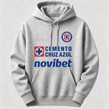 Cruz Azul Retro Design Sweatshirt | Clothing For Soccer Fans - Grey - View 4