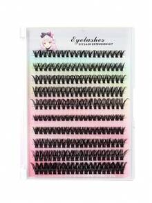 200pcs Cluster Eyelashes 40D+60D Mixed Style 9-16mm Eyelash Extension Patches Suitable For DIY Eyelash Growth Beginners Home Party - D - View 7