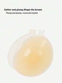1/2/3 Pairs Women's Ultra-Strong Adhesive Silicone Invisible Bra, Bridal Bra, Reusable Summer Dress/Camisole Bra - Apricot - View 9