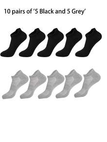 5 Pairs Women's Short Breathable Moisture-Wicking Sports Socks, White, Black And Gray - Multicolor - View 20