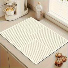 1pc Striped Bowl & Dish Pad, Kitchen Counter Mat, Suitable For Sink And Countertop, Fits Dish Rack - Multicolor - View 14