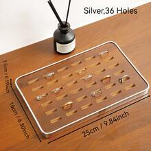 1pc Walnut Color Ring Storage Tray, Multi-Compartment Ring Display Tray, Commercial And Home Jewelry Display Box - Multicolor - View 11