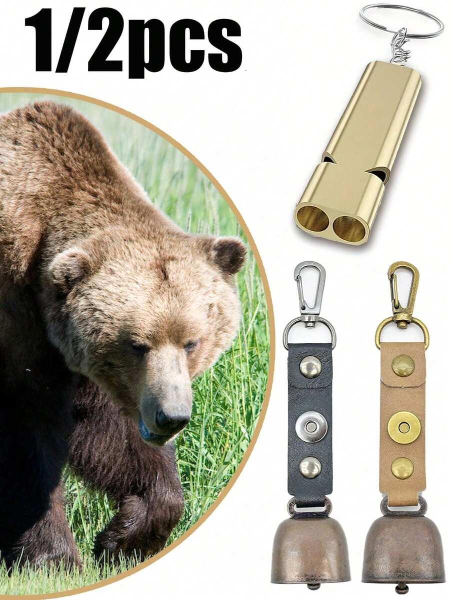 2pcs/Set Peluit Lonceng Beruang Keras, Lonceng Beruang Senyap Magnetik, Peluit Darurat untuk Mendaki, Berkemah, Memancing, Berperahu, dan Mendaki Gunung - MultiWarna - View 1