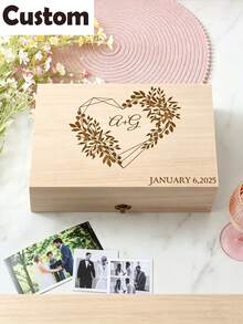 Custom Wedding Memory Keepsake Box | Custom Bridal Shower Gift, Engagements Gift For Him, Her, Custom Bride & Groom Marriage Day Box, Gifts For Weddin - Multicolor - View 5
