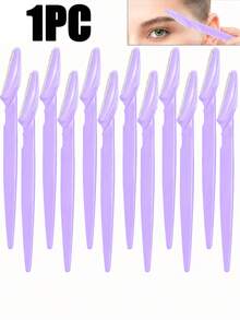 Juego de 30 piezas de rasuradoras de cejas moradas, recortadora y rasuradora de cejas, herramienta exfoliante para la piel, recortadora para depilación corporal y juego de rasuradora facial y de cejas, cuchillas de mango largo con cubierta protectora de precisión, herramientas de cuidado de cejas para mujeres, adecuado para uso diario o de viaje - Púrpura - Ver 11