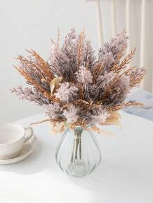 1PC Bohemian Style Artificial Reed And Willow Leaf Bundle, Perfect For Weddings, Tabletop Decoration, Bridal Styling And Home Decoration, Event Decoration, Outdoor Decoration, Holiday Decoration, Valentine's Day Gifts, DIY Floral Arrangement - Purple - View 6