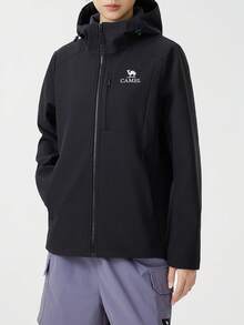 CAMEL CROWN Women's Outdoor Softshell Jacket, Fashionable & Comfortable, Water-Resistant, Durable, Lightweight, Suitable For Hiking & Climbing, Spring/Summer Style - Phantom Black - View 1