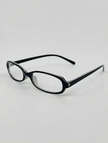 1 Pair Small Rectangular Plastic Computer/Gaming/TV/Smartphone Glasses, Lightweight Glasses With Fashionable Transparent Lens Frames, Relieves Eye Strain - Clear - View 5