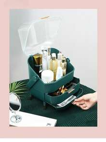Dust-Proof Cosmetic Storage Box, High-End Transparent Acrylic Desktop Vanity Skincare Organizer - Multicolor - View 9
