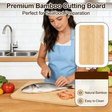 1pc Wooden Cutting Board Cheese Board, Suitable For Kitchen Meat, Cheese, Bread, Vegetables And Fruits, Kitchen Utensils, Home Dormitory Cutting Board - Brown - View 3