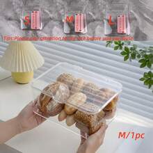 1 pieza Caja de pan de acrílico transparente de gran capacidad, caja de almacenamiento de frescura de pan moderna y minimalista con tapa abatible, caja de almacenamiento de pasteles transparente, adecuada para pan, donas, croissants, etc., caja de almacenamiento de alimentos de cocina que ahorra espacio - Ver 13