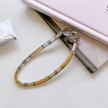 1pc,Vintage Plaid Thin Fabric Phone Wrist Lanyard, Color Block Check Anti-Lost Strap For Phone & Key Bag Accessory - Multicolor - View 5