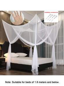 4-Post Bed Canopy, 4-Door Mosquito Net, Mosquito Net Bed Cover, Ceiling Hanging Mosquito Net, Round Dome Mosquito Net Single Door, Home Bedroom Palace Style Mesh Curtain, Mesh Bed Cover, Princess Bed Canopy Mosquito Net - Multicolor - View 15