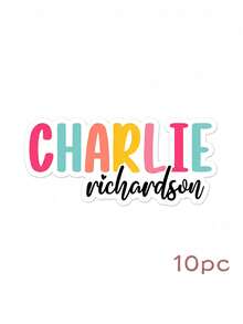 10pcs Custom Rainbow Name Stickers, Personalized Colorful Name Decals, Stickers Labels , Back To School Supplies, Water Bottles, Laptops - Multicolor - View 25