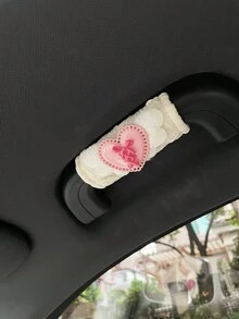 1/2PCS Acrylic Heart Bow Puff Cotton Car Door Handle Cover, Universal Interior Door Handle Protector Decoration - Multicolor - View 20