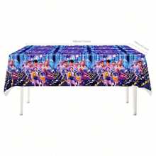 KPop Demon Hunters New Tablecloth - Blue Series "Party Demon Hunter" Birthday Party - Animated Movie - Disposable Decorative Tablecloth Set - Popular Party Supplies For Girls And Children - Party Tablecloth - View 9