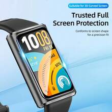 3片裝 3D曲面螢幕保護貼適用於 Band 11/11Pro，超高清全覆蓋保護膜，TPU材質（非玻璃），全螢幕覆蓋，靈敏觸控，高清晰透明，易於安裝 - 3pcs for HW Band 11 - 查看 5
