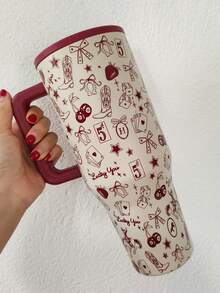 40oz / 1183ml Red Western Charm Limited Edition Large Capacity Stainless Steel Water Bottle With Straw. Western Cowboy. - 紅牛仔 - 查看 4