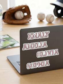 10 buah Stiker Nama Baseball Kustom, Stiker Nama Bertema Olahraga yang Dipersonalisasi, Label Stiker untuk Sekolah, Perlengkapan Sekolah dan Olahraga, Botol Minum, Helm - MultiWarna - View 3