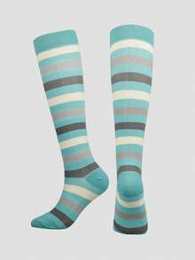 5/1 Pairs Unisex Multi-Color Striped Professional Sports Compression Socks Suitable For Running, Cycling, Hiking, And Long Standing - Multicolor - View 15
