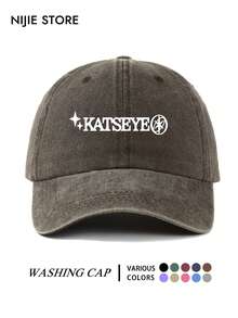 1PC Katseye Theme Printed Baseball Cap, Washed Vintage Baseball Cap Sun Protection Hat Fashion Sun Hat, Adjustable Size Multifunctional Women's Baseball Cap, Suitable For Daily Outings, Best Friend Gatherings, Music Festivals, Anime Conventions, Travel Vacations, Outdoor Sports And Other Occasions, A Creative Gift For Friends And Family. - C - View 8