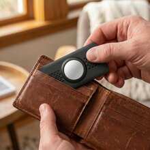 [2pcs] AirTag Ultra-Thin Holder, Lightweight Minimalist Tracker Protective Case, Suitable For Wallet, Backpack, Card Holder - Black - View 5