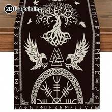 1pc,Pirate Treasure Map Table Runner, Theme Decor,Multiple Sizes,Machine Washable,Polyester Fiber Rectangular Tablecloth For Home Decor. - Black and White - View 15