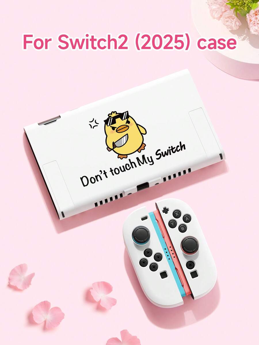 Aksesori Konsol Game Switch2 (2025), 1 buah Casing Pelindung Konsol Game Switch2/Switch Motif Bebek Kartun "Jangan Sentuh Switch Saya" // Slot Kartu Dock, Kompatibel dengan Pelindung Konsol Game Switch2/SwitchOLED/NS/Lite, Dengan Casing Dapat Dipasang Dock Pengisian Daya, Dapat Membuka Dudukan Konsol, Casing Kontroler Kiri/Kanan yang Dapat Dilepas 1 buah, Hadiah Terbaik untuk Pemain Switch - MultiWarna - View 1