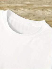 Short-Sleeved T-Shirt For Teenage Boys, Made Of Pure Cotton For Summer, Simple And Versatile Basic Style, Casual Top For Students, Fashionable Base T-Shirt. - Putih - View 3