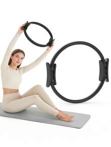 JKSHMYT Pilates Ring Fitness Circle For Women, Pilates Equipment – 14.5" Home Magic Exercise Workout, Better Me Pilates Essentials Starter Set For Beginners Toning Shape Full Body - Black - View 8