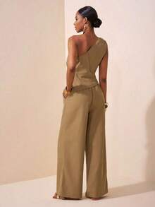 2025 Nuevo estilo de verano para fiestas de cumpleaños, salidas diarias, básico y versátil, casual, popular en línea, elegante, para ir al trab - Color caoba - Ver 3