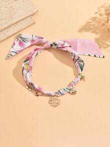 1pc French Country Style Floral Scarf With Sunflower, Tulip, Heart, Rainbow, Coconut Tree Pendant Decoration, Fashionable Popular Women's Neck Jewelry Suitable For Daily Wear, Dating, Party And Music Festival - Multicolor - View 2