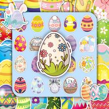 50pcs Cute Cartoon Holiday Atmosphere Doodle Painted Easter Egg Decoration Milk Tea Cup Notebook Stickers - Easter Eggs - 1907 - View 1