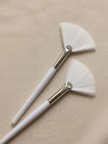 2/4/10/15/20 Pcs White Soft Fan Brush, Suitable For Facial Care - Perfect For Peel-Off Masks And Basic Facial Skincare Contour Brush, Blush Brush, Bronzer Brush, Powder Brush, Foundation Brush, Blush Brush - White - View 4