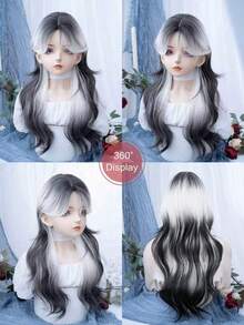 alicegarden 26-Inch Long Synthetic Wig Featuring A Natural Wavy Style In A A Stunning Multicolor. Middle Part Design , This False Hairpiece Is Perfect For Ms Daily Use, Offering A Natural And Realistic Appearance That Mimics Gift For Ladies. (No Accessories) - Multicolor - View 9