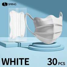 30pcs Fashionable Individually Wrapped Disposable Face Masks, Wavy Design, Suitable For Daily Life And Outdoor Activities, Unisex, Multiple Colors Available, Great Holiday Gift - Multicolor - View 7