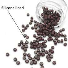 200 piezas Anillos de silicona de 3.0 mm con anillos de cobre y forro de silicona, accesorios para el cabello - Ver 8